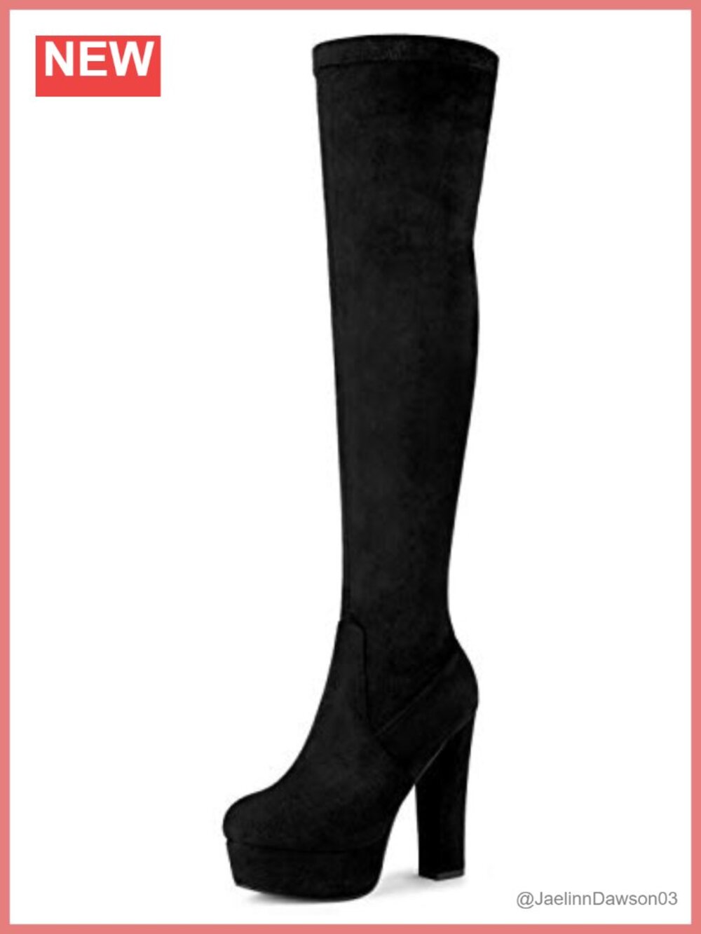 Faux Suede Over Knee High Platform Block Heel Boots